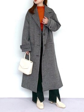 「秋先取りコーデ」｜「アイテム（チェスターコート）」を使った、みさっきーさん（レディース・154cm）の秋コーディネート