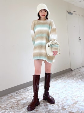 「へザー」｜「アイテム（ブーツ）」を使った、みさっきーさん（レディース・154cm）の秋コーディネート