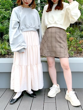 「アイテム（スウェット）」を使った、みさっきーさん（レディース・154cm）の夏コーディネート