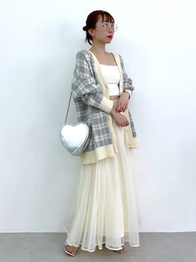 「へザー」｜「アイテム（スカート）」を使った、みさっきーさん（レディース・154cm）の冬コーディネート