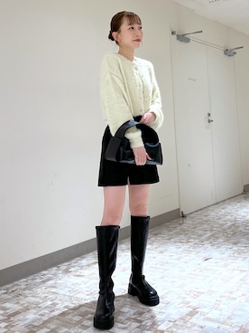 「へザー」｜「アイテム（ブーツ）」を使った、みさっきーさん（レディース・154cm）の冬コーディネート