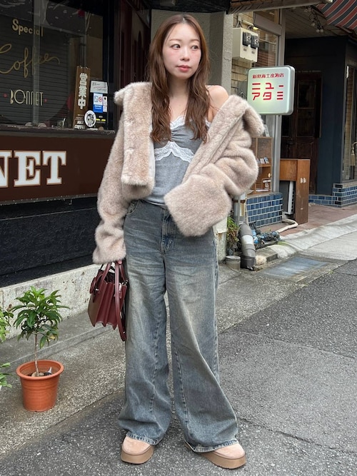 カップ付きレースキャミ 579837（キャミソール）｜Heather（ヘザー）の