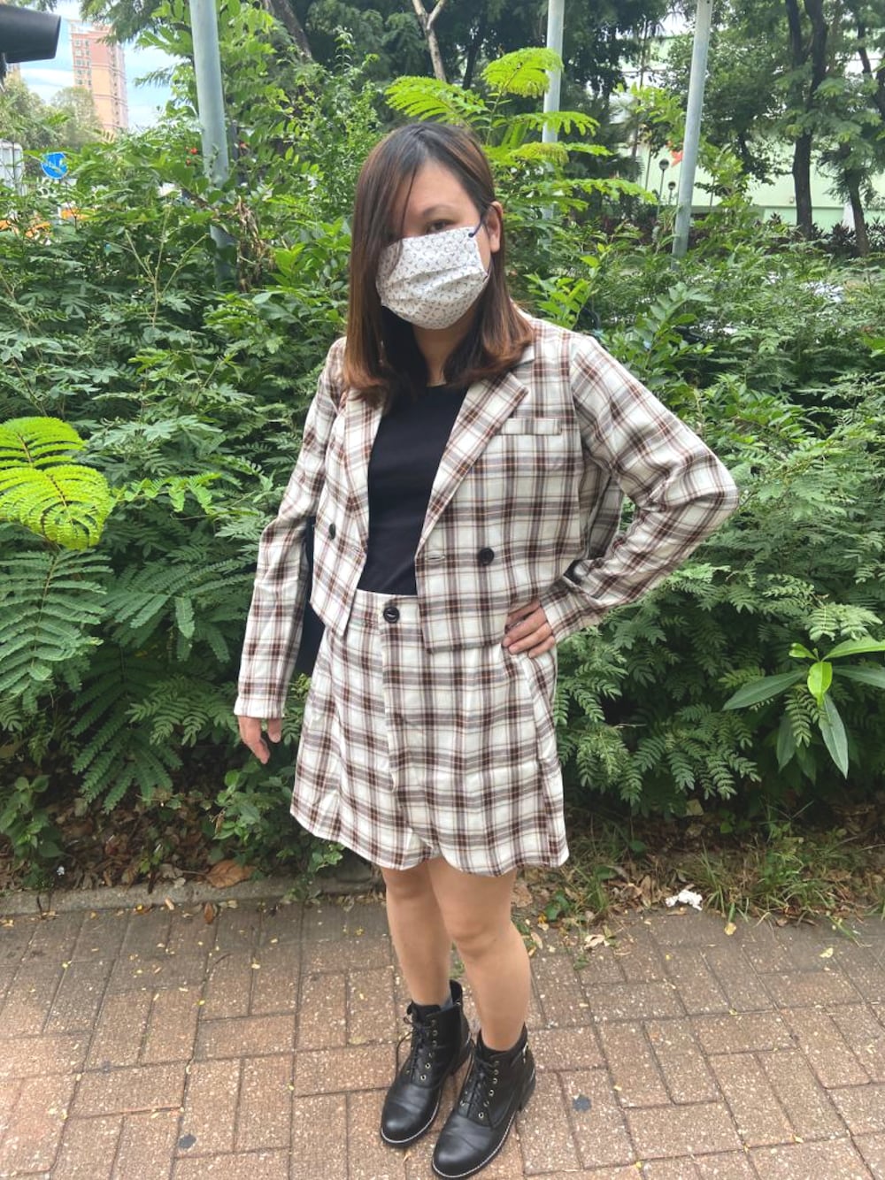 「ootd、UNIQLO、休閒、冬コーデ、秋コーデ、女人味、Anns、日系極簡、基礎款、通勤穿搭、古着MIX」｜「OB styleのアイテム（スーツセット、ブラウン系）」を使った、yuetnogさん（レディース・162cm）の秋コーディネートの1枚目の写真