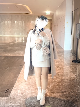 「アイテム（ダッフルコート、ベージュ系）」を使った、Chocoさん（レディース・155cm）の冬コーディネート