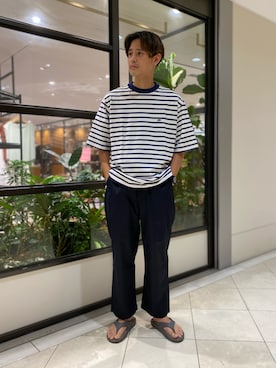 「Scye（サイ）のアイテム（トップス）」を使った、カネミツさん（メンズ・181cm）の夏コーディネート