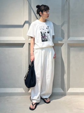 「アイテム（トートバッグ）」を使った、kyokoさん（レディース・165cm）の夏コーディネート