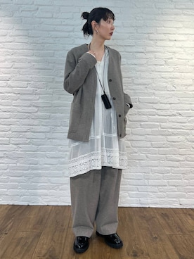 「フェミニン」｜「アイテム（その他アウター）」を使った、kyokoさん（レディース・165cm）の夏コーディネート