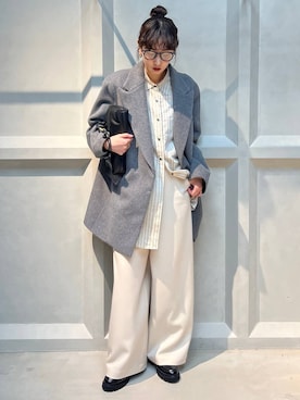 「アイテム（クラッチバッグ）」を使った、kyokoさん（レディース・165cm）の秋コーディネート