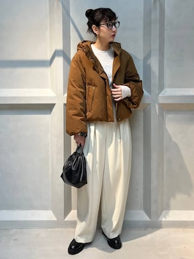 「アイテム（ダウンジャケット/コート）」を使った、kyokoさん（レディース・165cm）の秋コーディネート