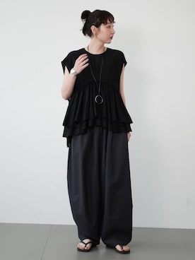 「ベーシック/シンプル」｜「アイテム（アクセサリー）」を使った、kyokoさん（レディース・165cm）の夏コーディネート