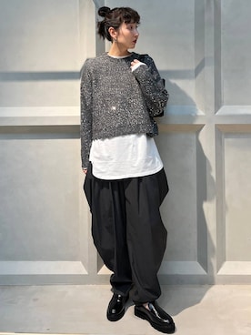 「Curensology（カレンソロジー）のCurensology(カレンソロジー)/スパングルニットプルオーバー（ニット/セーター）」を使った、kyokoさん（レディース・165cm）の夏コーディネート