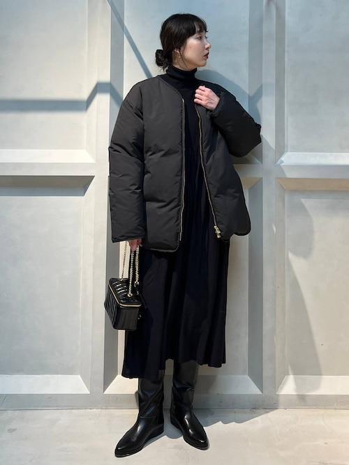 Curensology(カレンソロジー)/ウールハイネックギャザーワンピース