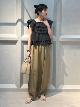 「アイテム（バングル/リストバンド）」を使った、kyokoさん（レディース・165cm）の夏コーディネート