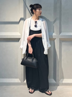 「アイテム（つなぎ/オールインワン、ブラック系）」を使った、kyokoさん（レディース・165cm）の夏コーディネート