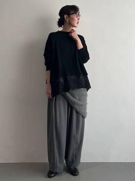 「アイテム（ストール/ショール）」を使った、kyokoさん（レディース・165cm）の秋コーディネート