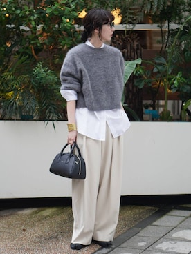 「アイテム（バングル/リストバンド）」を使った、kyokoさん（レディース・165cm）の秋コーディネート