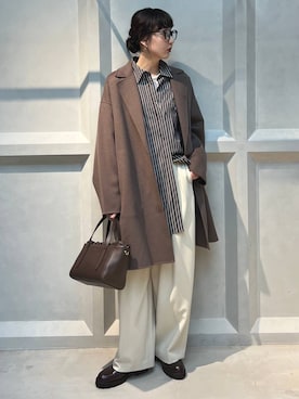 「アイテム（チェスターコート）」を使った、kyokoさん（レディース・165cm）の秋コーディネート