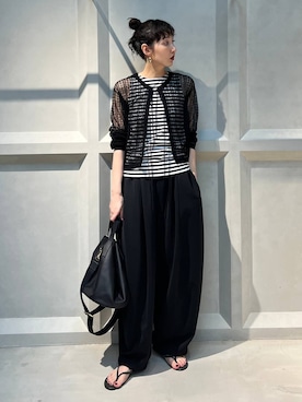 「Curensology（カレンソロジー）のCurensology(カレンソロジー)/フォールドロストパンツ（その他パンツ）」を使った、kyokoさん（レディース・165cm）の夏コーディネート