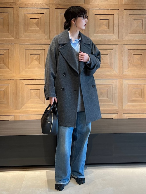 mymtk】Curensology メルトンオーバーピーコート ネイビー improves