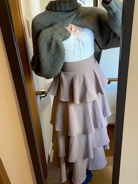 「LA BELLE ETUDE（ラベルエチュード）のアイテム（ニット/セーター）」を使った、えどわーどさん（レディース・167cm）の冬コーディネート