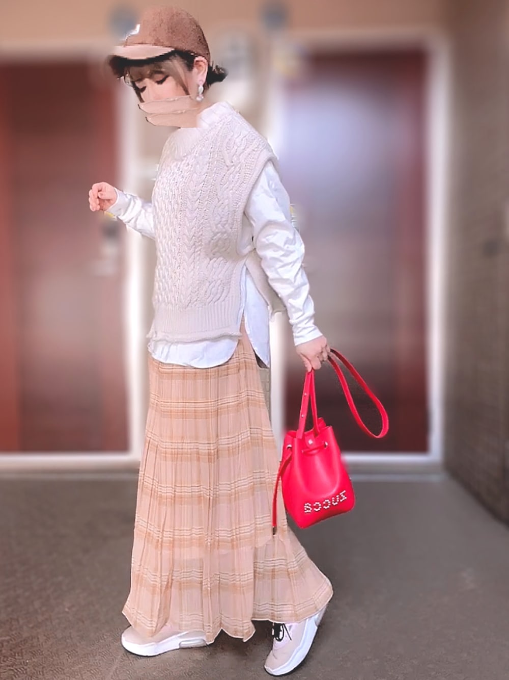 ケーブルクルーベストチュニックブラウスセット 名古屋パルコ】SETでお得♡ケーブルクルーベストチュニックブラウス