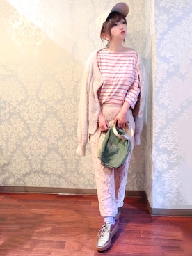 「clarks」｜「アイテム（口紅/リップティント/グロス）」を使った、＊myuu🐈‍⬛＊さん（レディース・148cm）の春コーディネート