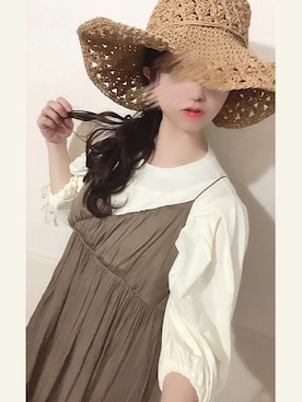 「AmbreNeige」｜「アイテム（帽子）」を使った、＊myuu🐈‍⬛＊さん（レディース・148cm）の夏コーディネート