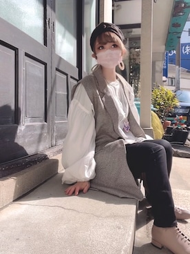 「スクエアトゥ」｜「アイテム（腕時計）」を使った、＊myuu🐈‍⬛＊さん（レディース・148cm）の春コーディネート