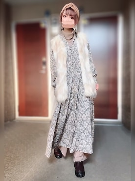 「Three Four Time（ｽﾘｰﾌｫｰﾀｲﾑ）のアイテム」を使った、＊myuu🐈‍⬛＊さん（レディース・148cm）の冬コーディネート