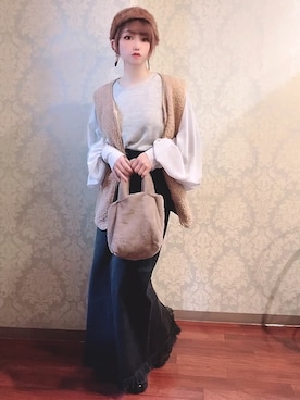 「NOISE MAKER（ノイズメーカー）のアイテム（Tシャツ/カットソー）」を使った、＊myuu🐈‍⬛＊さん（レディース・148cm）の冬コーディネート