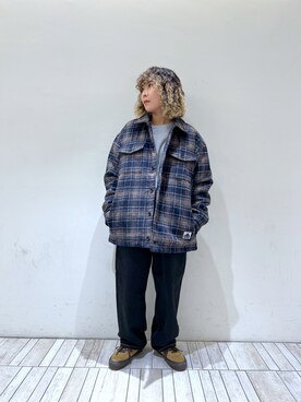 「XLARGE（エクストララージ）のアイテム（その他アウター）」を使った、小田 由奈さん（レディース・152cm）の秋コーディネート