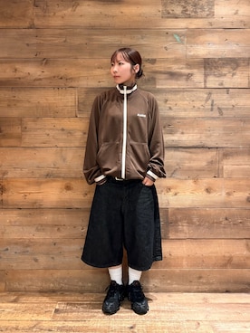 「XLARGE（エクストララージ）のWASHED SHORT PANTS（その他パンツ、ブラック系）」を使った、sa$さん（レディース・152cm）の秋コーディネート