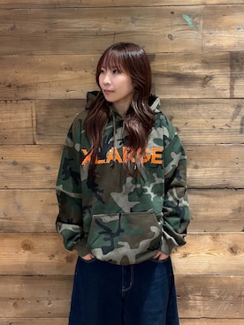 「XLARGE（エクストララージ）のRHINESTONE PULLOVER HOODED SWEATSHIRT（パーカー、その他）」を使った、sa$さん（レディース・152cm）の秋コーディネート