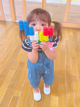 「H&M（エイチ・アンド・エム）のアイテム（その他シューズ）」を使った、uui♡さん（キッズ・100cm）の夏コーディネート
