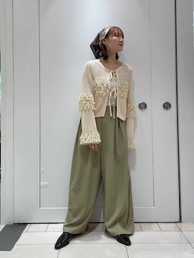 「KBF（ケイビーエフ）のWIDEワイドパンツ（その他パンツ）」を使った、やまちゃんさん（レディース・164cm）の冬コーディネート