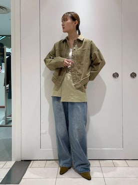 「アイテム（カバーオール）」を使った、やまちゃんさん（レディース・164cm）の秋コーディネート