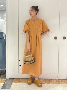 「KBF（ケイビーエフ）のサボサンダル（サンダル）」を使った、やまちゃんさん（レディース・164cm）の春コーディネート