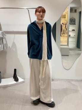 「KBF（ケイビーエフ）のアイテム（シャツ/ブラウス）」を使った、やまちゃんさん（レディース・164cm）の冬コーディネート