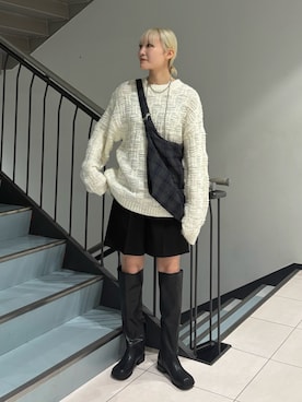 「KBF（ケイビーエフ）のシンプルショートパンツ（その他パンツ）」を使った、やまちゃんさん（レディース・166cm）の秋コーディネート