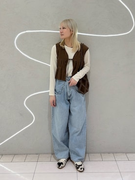 「KBF（ケイビーエフ）のアイテム（ジャケット/アウター）」を使った、やまちゃんさん（レディース・166cm）の春コーディネート