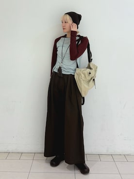 「KBF（ケイビーエフ）のアイテム（バッグ）」を使った、やまちゃんさん（レディース・166cm）の春コーディネート