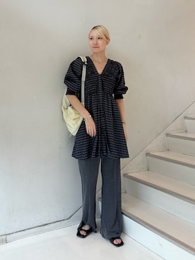「KBF（ケイビーエフ）のアイテム（パンツ）」を使った、やまちゃんさん（レディース・165cm）の夏コーディネート