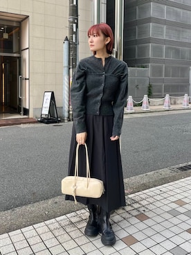 「KBF（ケイビーエフ）のベストセパレートワンピース（ワンピース）」を使った、やまちゃんさん（レディース・164cm）の秋コーディネート