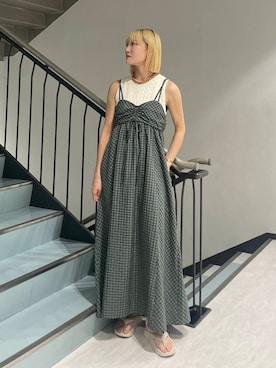 「イエベ」｜「アイテム（ワンピース/ドレス）」を使った、やまちゃんさん（レディース・164cm）の夏コーディネート