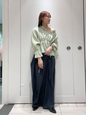 「KBF（ケイビーエフ）のWIDEワイドパンツ（その他パンツ）」を使った、やまちゃんさん（レディース・164cm）の冬コーディネート