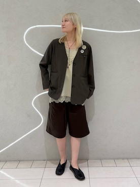 「KBF（ケイビーエフ）のアイテム（ジャケット/アウター）」を使った、やまちゃんさん（レディース・166cm）の春コーディネート