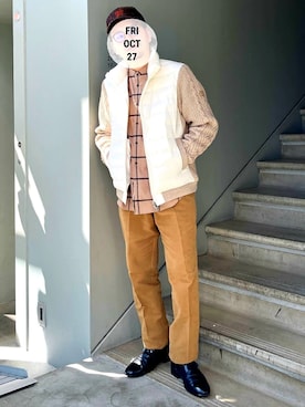 「TAKEO KIKUCHI（タケオキクチ）のアイテム（ブルゾン）」を使った、testerさん（メンズ・170cm）の秋コーディネート