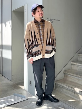「TAKEO KIKUCHI（タケオキクチ）のアイテム（帽子）」を使った、testerさん（メンズ・170cm）の秋コーディネート