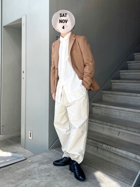 「TAKEO KIKUCHI（タケオキクチ）のアイテム（テーラードジャケット）」を使った、testerさん（メンズ・170cm）の秋コーディネート