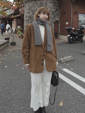 「アイテム（テーラードジャケット）」を使った、もえか / ecrumさん（レディース・162cm・20代）の冬コーディネート